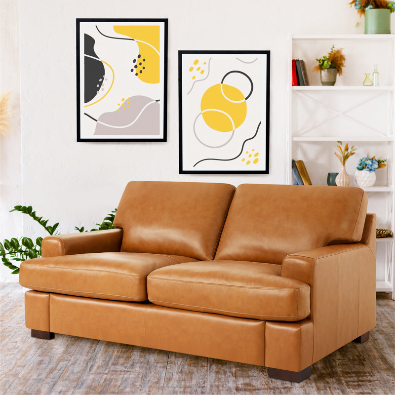 Clopein 70.87 Leather Loveseat